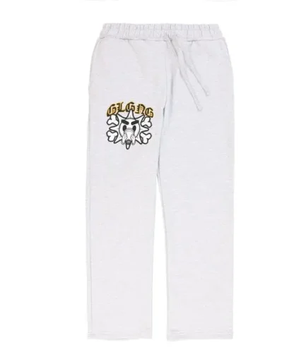 Gangs Don’t Die Bones Straight Leg Sweatpants (Heather Grey)