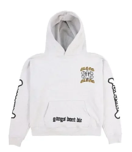 Gangs Don’t Die Bones Hoodie (Heather Grey)