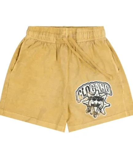 Glo Gang Distressed Logo Shorts (Yellow)